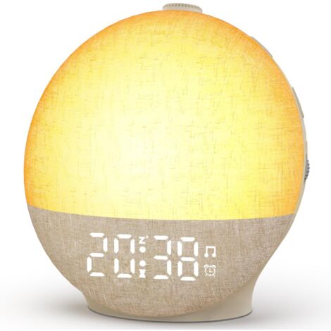Luminous Alarm Clock Dawn Simulator 12 Color Night Light 30 Sleep Sounds Snooze Timer Bedside Lamp (1/5)