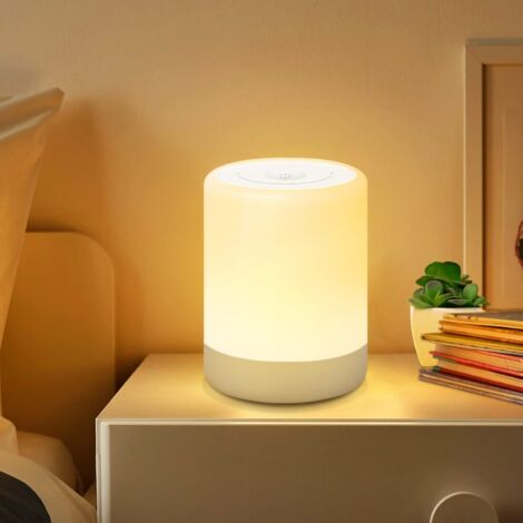Led Bedside Lamp Dimmable Touch Night Light Warm Rgb Usb Rechargeable Eye Protection Non Slip (1/5)