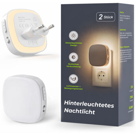 2 Pack Motion Sensor Night Lights 1-50lm Adjustable Warm White for Hallway Stairs Bedroom