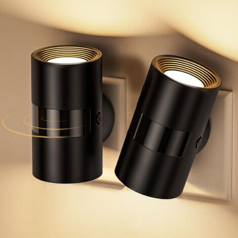 Electric Socket Night Light Motion Sensor Twilight Adjustable Brightness 90° Rotation