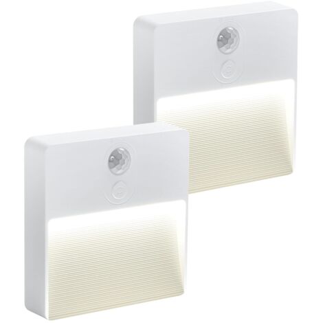 Motion Sensor Night Light 2 Pack LED 3 Modes Dimmable Multicolor Rechargeable Hallway Stairs Kitchen