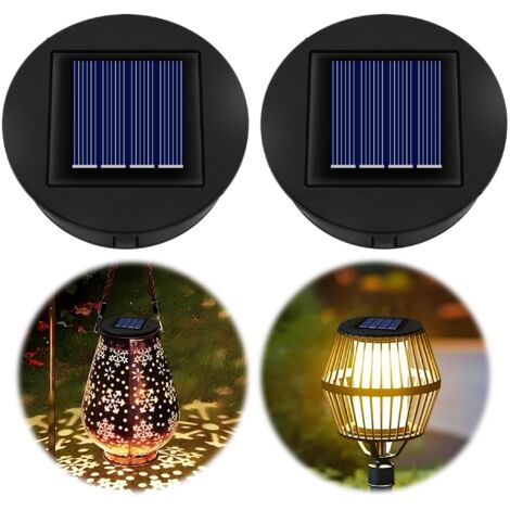 2 Pack Solar Lantern Replacement Lights Warm LED IP44 1.2V 600mAh Outdoor Garden (1/5)