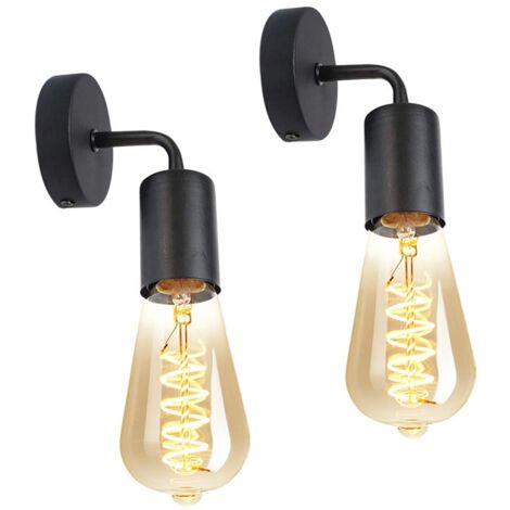 2 Pack Edison Wall Light Retro Industrial Metal E27 for Living Room Hallway Bedroom Bar Cafe (1/5)