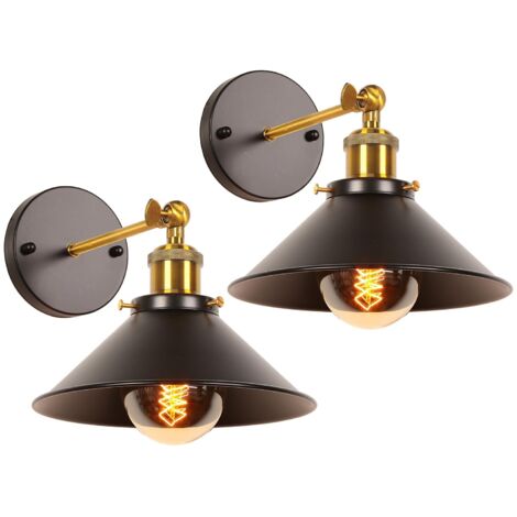 Pack Of 2 Style Metal Ceiling Light 180 Degree Rotation Vintage Wall Light (1/5)