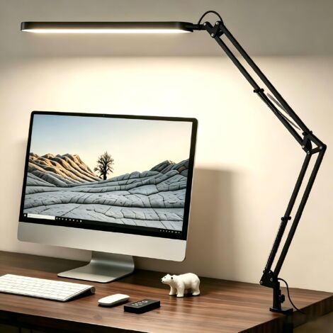 Led Desk Lamp 1300lm 5 Color Modes 11 Brightness Levels Adjustable Swivel Arm Timer Memory 12w