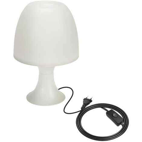 Mushroom White Table Lamp E27 Socket Soft Homogeneous Light Timeless Design 150cm Cable (1/5)