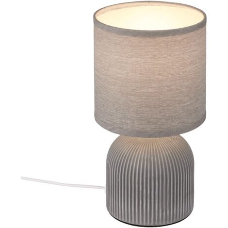 Table Lamp Fabric Shade Ceramic Leg Bedside Decorative Desk Reading E14 10W