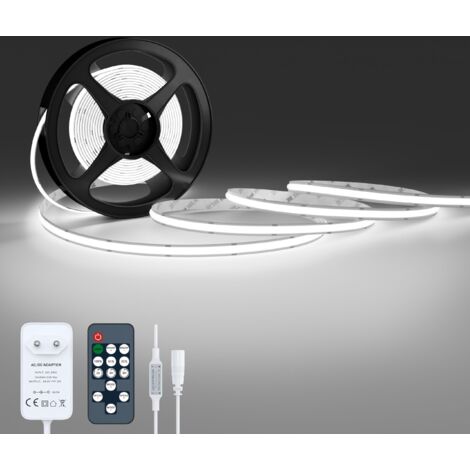 2M 24V Dimmable COB LED Strip 480LEDs/m 6500K with Remote & Power Supply (1/5)