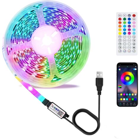 3M USB LED TV Backlight Strip Multicolor Remote App Music Sync Timer Home Decoration (1/5)