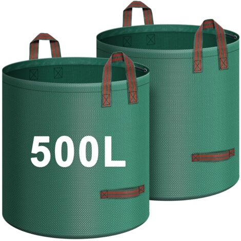 2 Pack 500L Heavy Duty Reusable Garden Waste Bags with Handles Foldable for Camping Plant Debris (1/5)