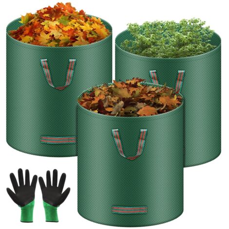 3 X 272L Tearproof Garden Bags Gloves Included Freestanding Waterproof Foldable Reusable (1/5)