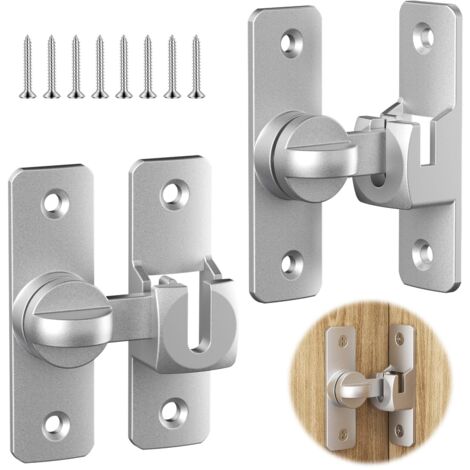 2 X Sliding Door Lock Latch Hook Toggle Hasp Buckle Zinc Alloy for Wood Glass Metal Aluminum Doors (1/5)