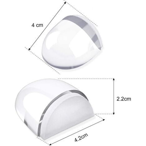 Door Stoppers 4 Pack Transparent Adhesive Floor Wall Protection Soft Quiet Easy Install (1/5)