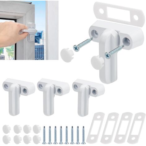 4 Pieces Window Jammer Locks Aluminum Alloy Security Sash Blocker for Doors Windows (1/5)