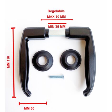 Adjustable Black Handle 35-50mm For Metal Doors Gates (1/4)