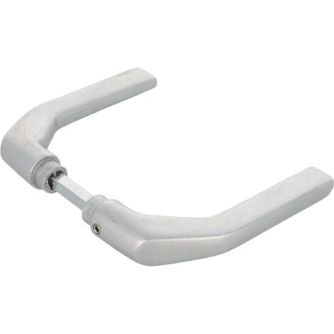Set Of Aluminium Matt Finish Door Handles Without Rosette 8 Square Reversible (1/5)
