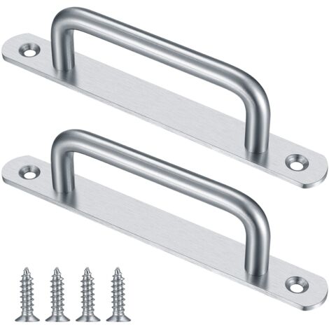 2 X Sliding Barn Door Handle Pull Stainless Steel Plate 160 Mm (1/5)