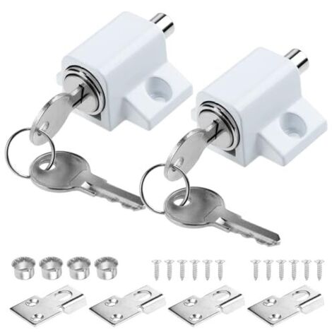 2 X Sliding Patio Door Locks Zinc Alloy 2 Way Installation With 2 Keys Safety (1/5)