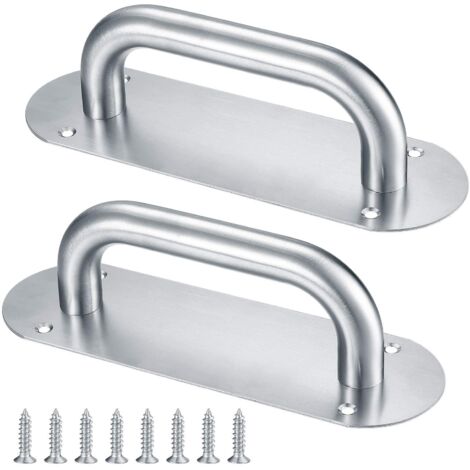 2 Piece Stainless Steel Sliding Door Handle with Backplate for Barn Garden (1/5)