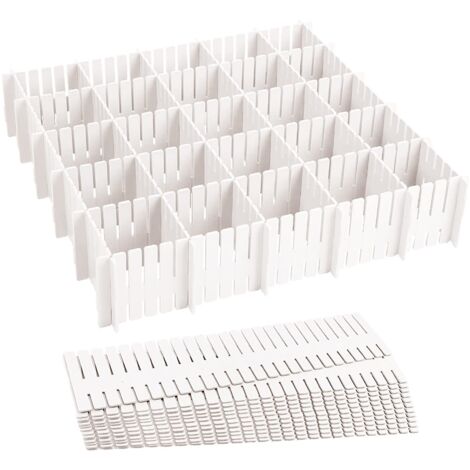 24 Adjustable Plastic Drawer Dividers Organizer for Underwear Socks Makeup Kitchen Office (1/5)