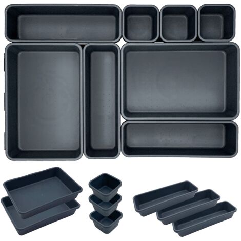 Set Of 8 Adjustable Drawer Organizers 3 Sizes Deep Storage Boxes For Kitchen Office Makeup Bathroom (1/5)