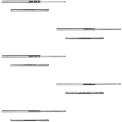 5 Pairs Ball Runners Drawer Slides Galvanised Steel 10kg Load (1/5)