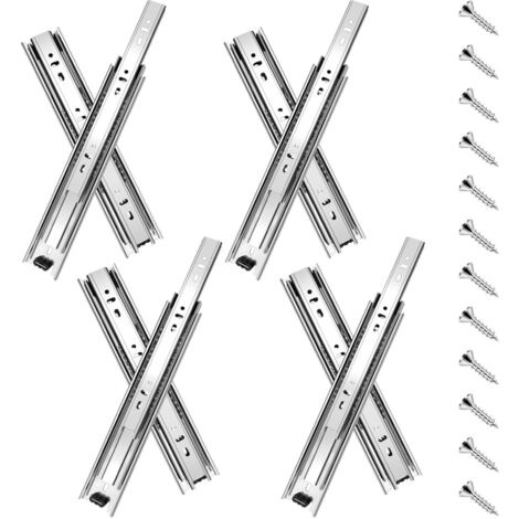 4 Pairs Drawer Runners Full Extension Ball Bearings 45kg Capacity (1/5)