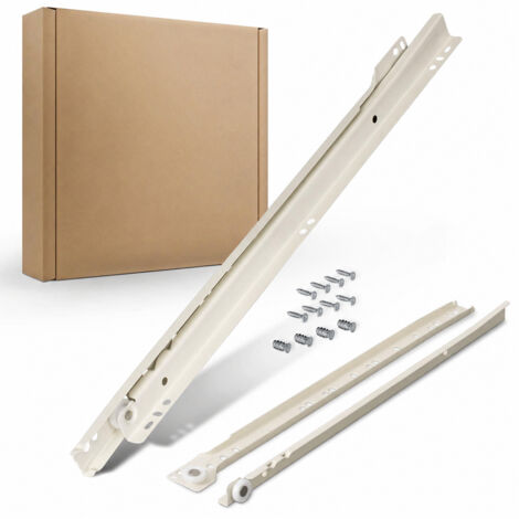 Drawer Runner Pack 2 Steel Sliding Rail Mounting Screws 20kg Load Easy Assembly (1/5)