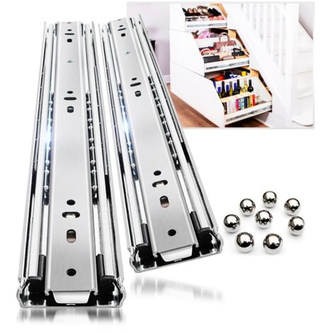 Heavy Duty Full Extension Drawer Runners 68kg Load 3 Way Smooth Silent Removable (1/5)