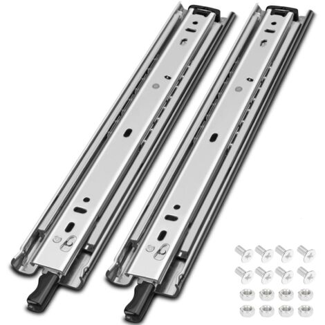 1 Pair Lockable Soft Close Drawer Slides Heavy Duty Full Extension Ball Bearing Runners (1/5)
