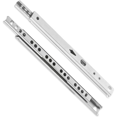 2 Pieces Galvanised Steel Drawer Sliders 10kg Load Capacity Partial Outlet Slide Rail (1/5)