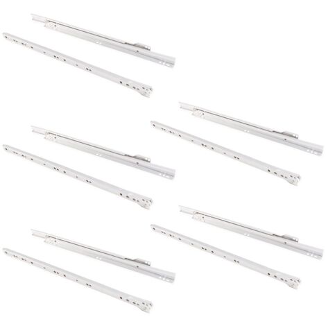 Steel Drawer Slides Partial Exit 20kg Load 5 Pairs (1/4)