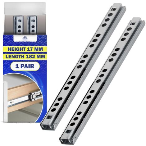 1 Pair Ball Bearing Drawer Slides Partial Extension 125mm 17mm Height 10kg Capacity (1/5)