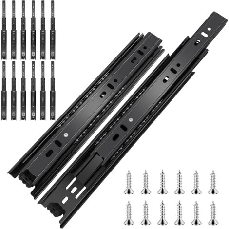 6 Pairs Ball Bearing Drawer Slides 100 Lbs Capacity Full Extension Side Mount (1/5)
