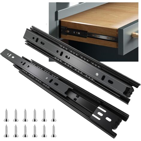 6 Pairs Drawer Runners Side Mount Full Extension Ball Bearings 45kg Capacity (1/5)