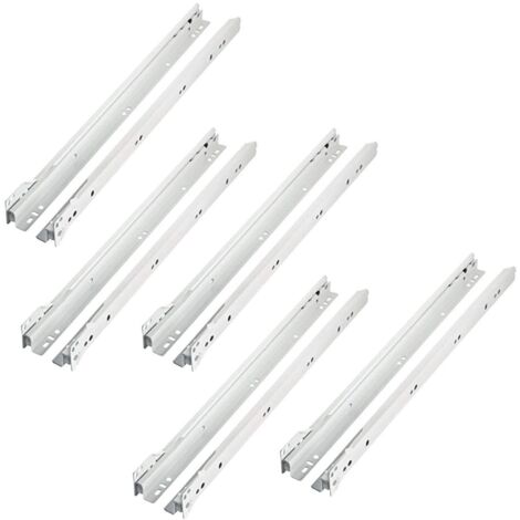 Drawer Guide Rails Roller Bearing 25kg Load 1.2mm Thickness 20pcs for 5 Drawers (Screws Included) (1/5)