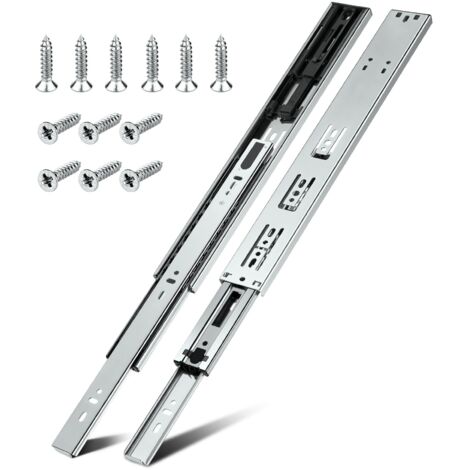 5 Pairs Soft Close Drawer Slides Full Extension Ball Bearing Rust Resistant 90.7kg Capacity (1/5)
