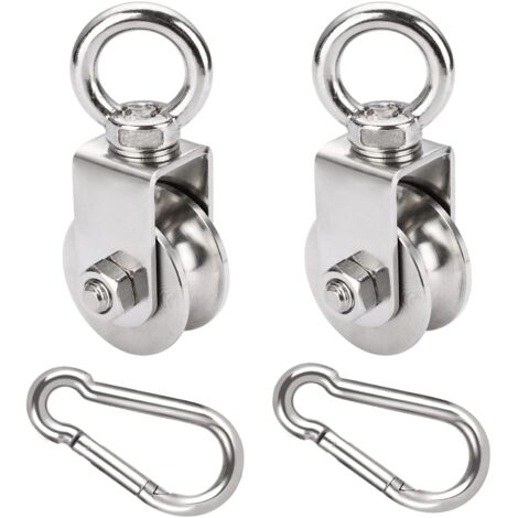 2 X 48mm Stainless Steel Pulley 500kg Load 360° Rotatable Silent Fitness Cable Pulley (1/5)