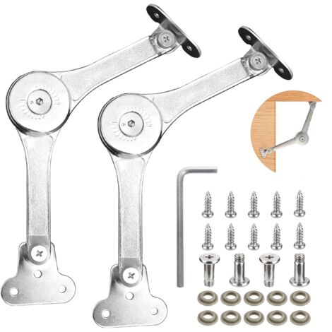 2 X Zinc Alloy Lid Support Hinges 75/90/110 Degrees Adjustable Soft Close Cabinet Door Hinges (1/5)