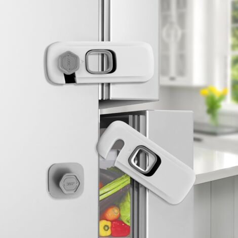 5 X Safety Fridge Lock Double Door Cabinet No Tools Drill Required Strong Adhesive Child Pet Proof (1/5)