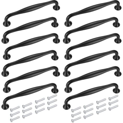 12 Zinc Alloy Kitchen Cabinet Handles Drawer Pulls with Screws Vintage Design for Furniture (1/5)