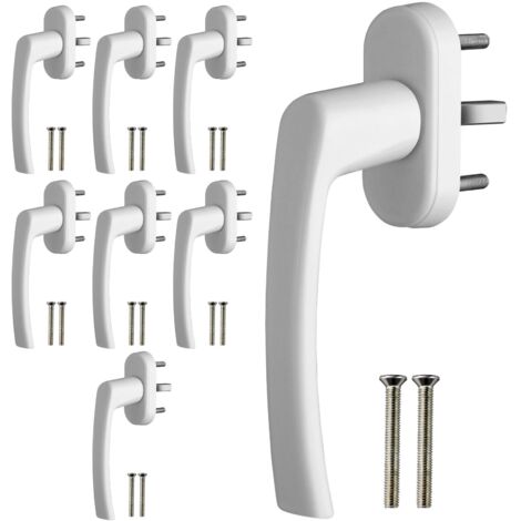 8 X White Aluminium Window Handles Keyless Safety 35mm Rod Length (1/5)