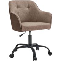 Office Chair Adjustable Height Swivel Breathable Cotton Linen 110kg Capacity Steel Frame Comfortable