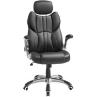 Gaming Office Chair Adjustable Height Folding Armrests Rocker Mechanism Swivel Casters PU Surface