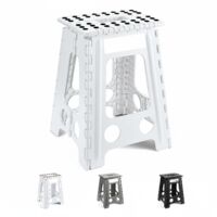 Folding Stool Portable Step Non Slip 300lbs Capacity Space Saving Multi Use