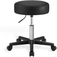 Gas Lift Office Stool Round Swivel Wheels Adjustable Load Capacity 200 Kg