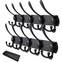 Stainless Steel Wall Mounted Coat Rack 15 Hooks Multifunctional