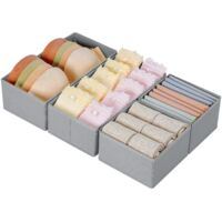 Set Of 4 Foldable Breathable Drawer Organizers Nonwoven Storage Boxes For Bras Socks Underwear Ties