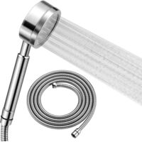 High Pressure 304 Stainless Steel Shower Head with 1.5M Hose Water Saving Easy Install