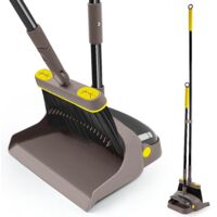 Long Handle Dustpan Broom Set 180° Rotatable No Bending Dust Pick Up for Kitchen Home Office